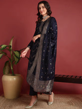 Polyester Ethnic motifs Blue Indian Ethnic-PKSKD2403